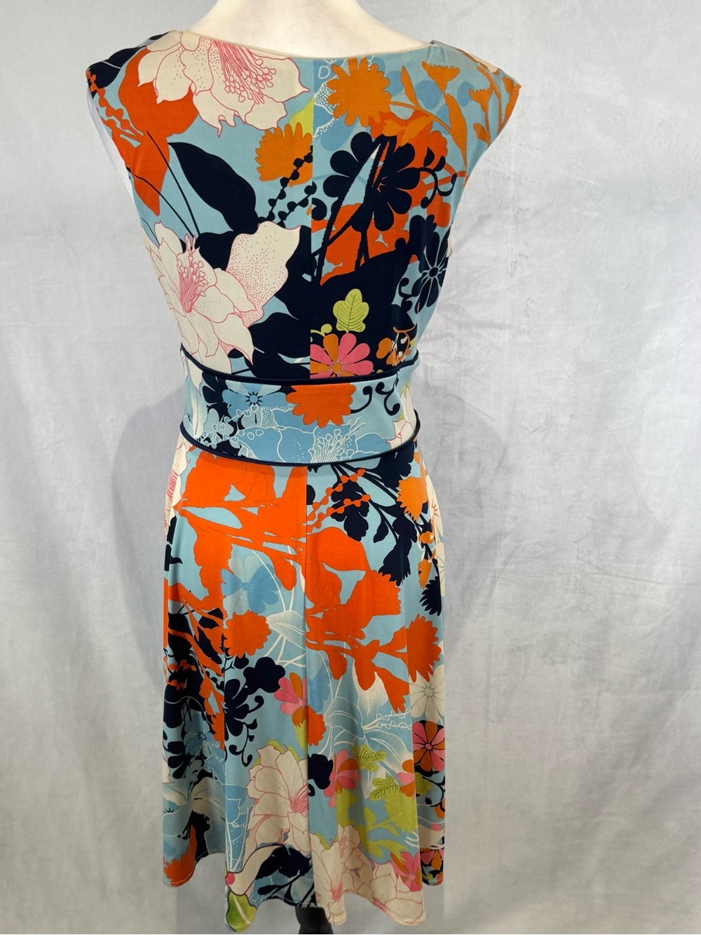 London Times retro style pleated front flowy dress size 6 - Picture 3 of 6